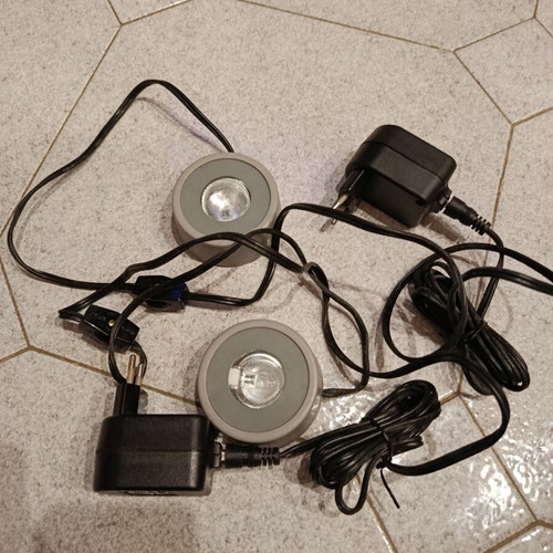 IKEA Kubbo vintage circular spot light set of 2, grey