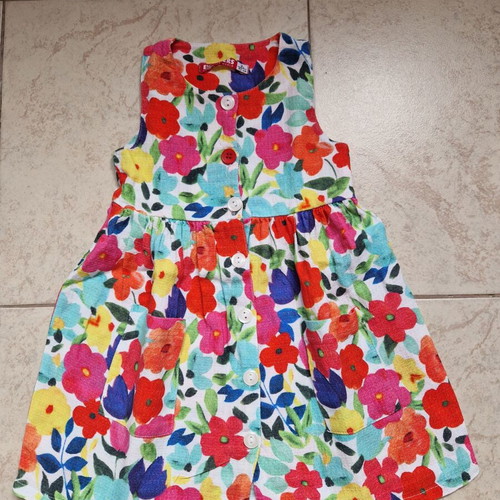 Energiers summer dress 92 cm like new, red multicolor