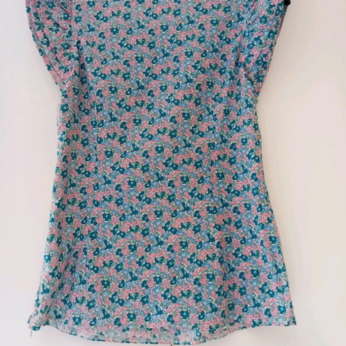 Cotton printed blouse with zipper like new, size S