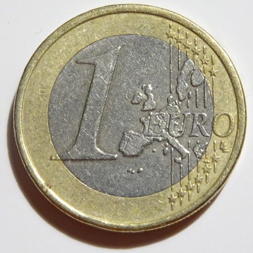1 euro 2002 Greece used with rare minting errors and S on star