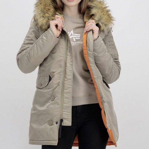 Alpha Industries winter coat women's beige new