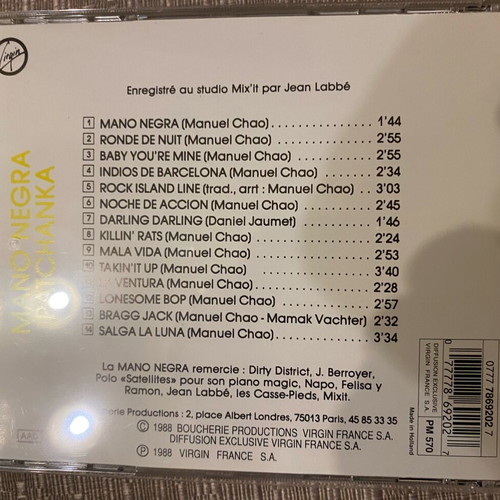 Mano Negra Patchanka CD like new