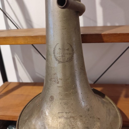 Tenor horn used, decorative French brass instrument