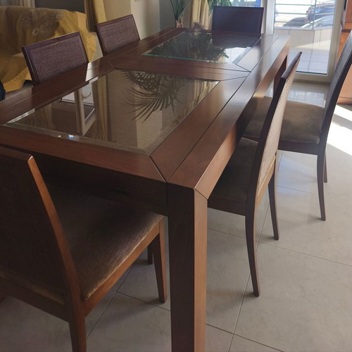 Living room and dining furniture set like new, solid wood