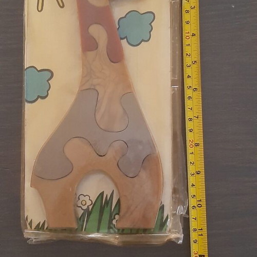 Vintage 1980s Bulgarian soft PVC giraffe puzzle