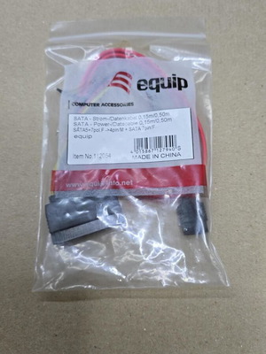 Equip Internal SATA Power+Data Cable New