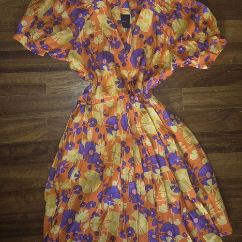 Silk dress M 38 10 like new, orange, Anna Riska