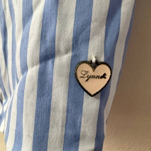 Lynne striped cropped blouse with back tie, like new, size 38