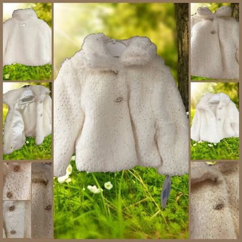 Vinteli Baby Fur Coat New, Cream-Gold, 9-12 Months