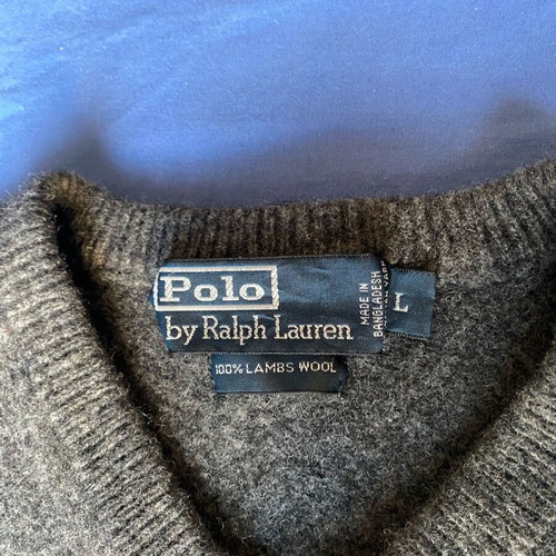 Polo Ralph Lauren gray sweater 100% sheep wool like new
