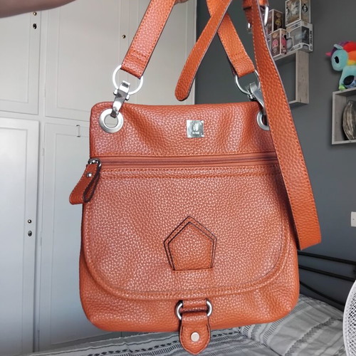 Kem leather crossbody bag like new, brown
