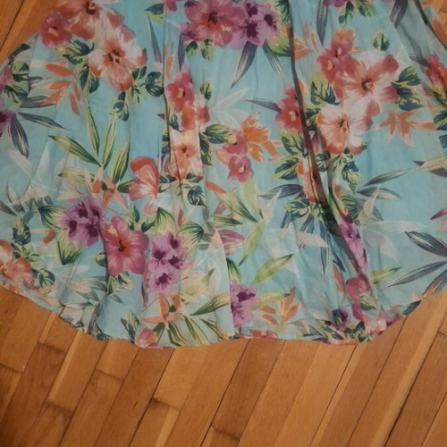 Forel satin blouse and flared skirt set, size M