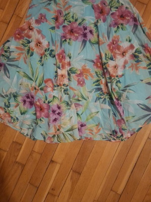 Forel satin blouse and flared skirt set, size M