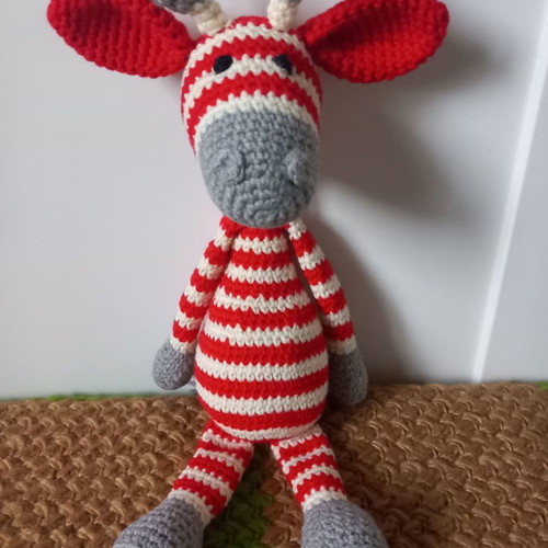 Handmade knitted giraffe doll new 30 cm
