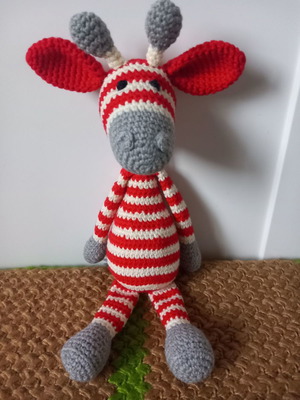 Handmade knitted giraffe doll new 30 cm