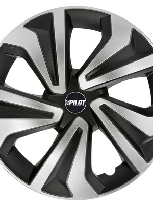 VORTEXX 14'' Hubcaps Black/Silver Set New