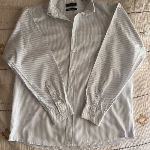 Prince Oliver men's white striped shirt used, long sleeve