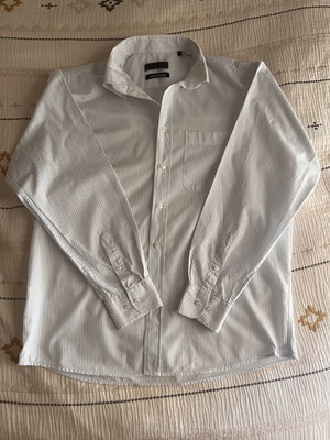 Prince Oliver men's white striped shirt used, long sleeve