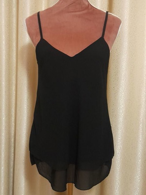 Black chiffon camisole blouse new, size S-M