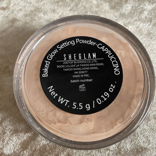 Sheglam Baker Glow Setting Powder used, shade cappuccino