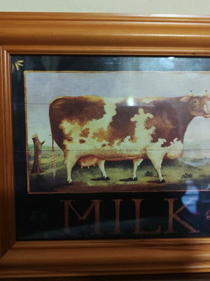 Naive Print Milk by Mid μεταχειρισμένος πίνακας σε ξύλο και τζάμι 28x33