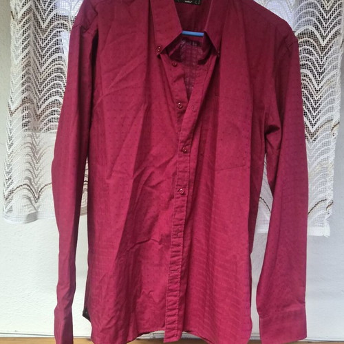 Celio shirt like new, red burgundy cotton, size L
