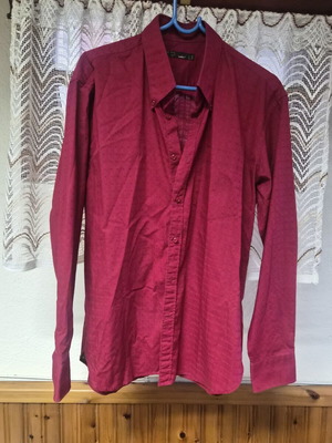 Celio shirt like new, red burgundy cotton, size L