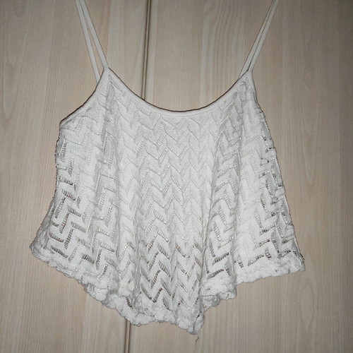 Blouse short used, white, size M