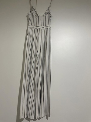 Women's summer jumpsuit small like new, white with black stripes