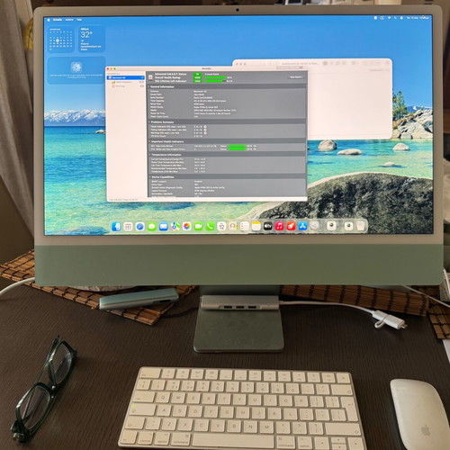 Apple iMac 24" M1 (2021) 8GB/256GB green like new with USB hub gift