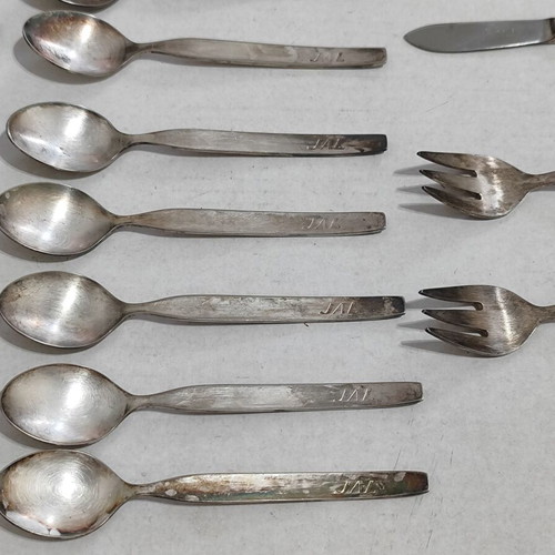 JAL Japan Airlines Vintage Silver-Plated Cutlery Set used