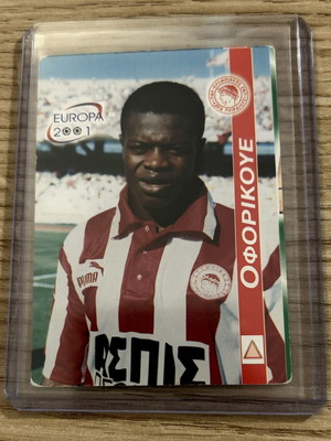 Peter Ofori-Quaye Olympiakos football card used Europa 2001