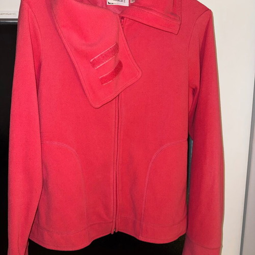 Yessica pink fleece jacket used with slight zipper wear