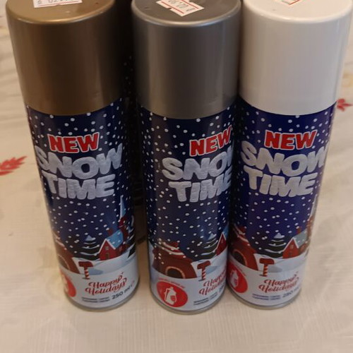 Snow Spray Set 6 Pieces 250ml New, Gold, Silver, White