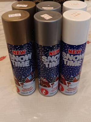 Snow Spray Set 6 Pieces 250ml New, Gold, Silver, White