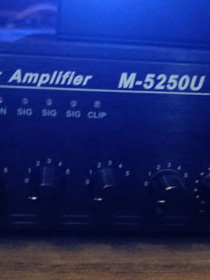Amplifier set with 6 indoor wall speakers and 4 outdoor wall speakers