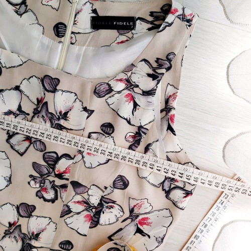 Fidele dress used, size M 38 10, beige floral viscose