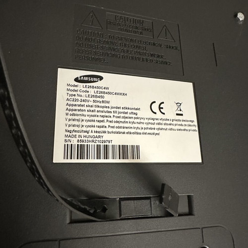 Samsung TV LE26B450C4W 26" used with DVB-T digital tuner