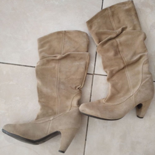 Elite boots used, size 38, beige suede