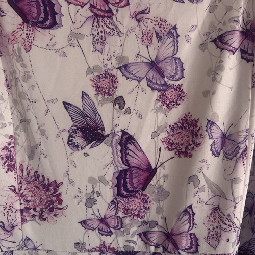 Floral midi dress Shein like new, XL-XXL, white with purple butterflies