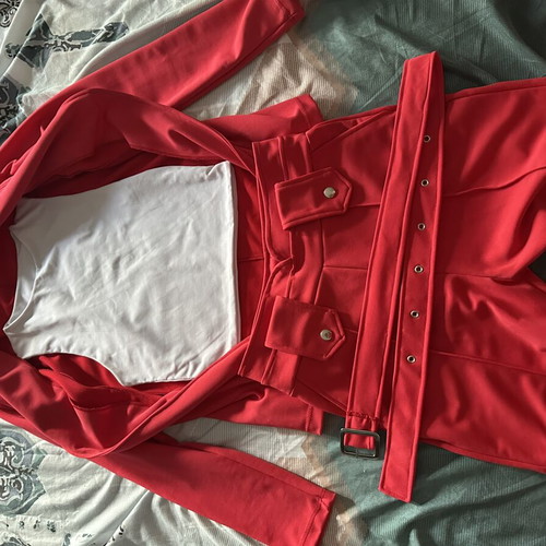 Red set shorts and blazer new, handmade, size S/M