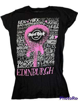 Hard Rock Cafe Edinburgh T-shirt with guitar graphic, like new, size M