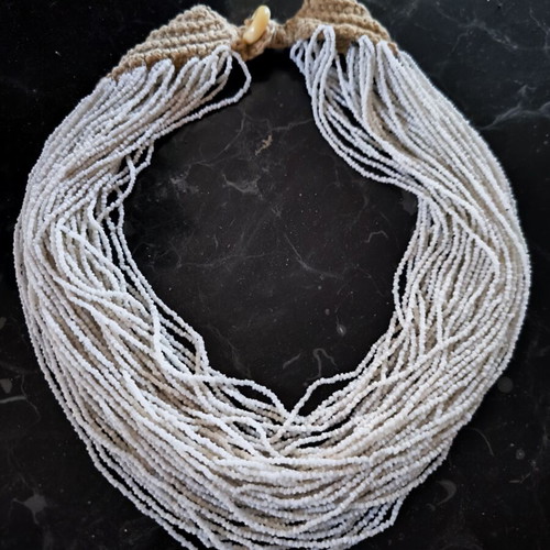 Vintage necklace with multiple strands of glass beads, new