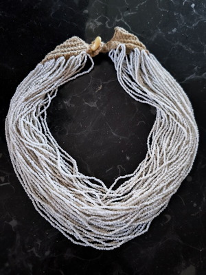 Vintage necklace with multiple strands of glass beads, new