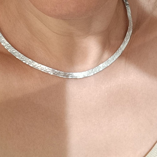 Neck Bar Set with Silver Earrings Handmade, Minimal Design