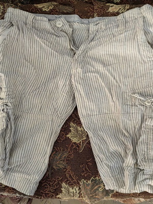 Men's Bermuda shorts size 36 linen cotton used, white