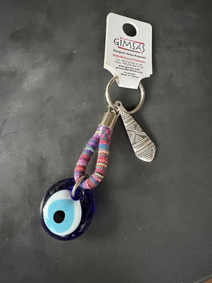 Handmade glass keychain charm 'Evil Eye' by Gimsas