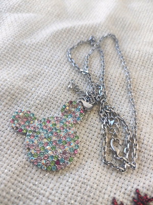 Disney necklace with colorful rhinestones like new