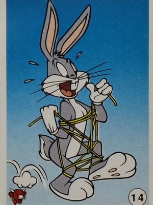 Vintage Bugs Bunny Collectible Card #14 used from La Vache Qui Rit 90s
