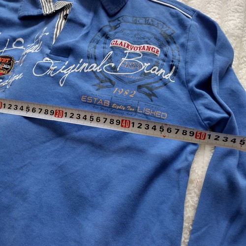 Behype men's long-sleeve polo shirt XL blue like new